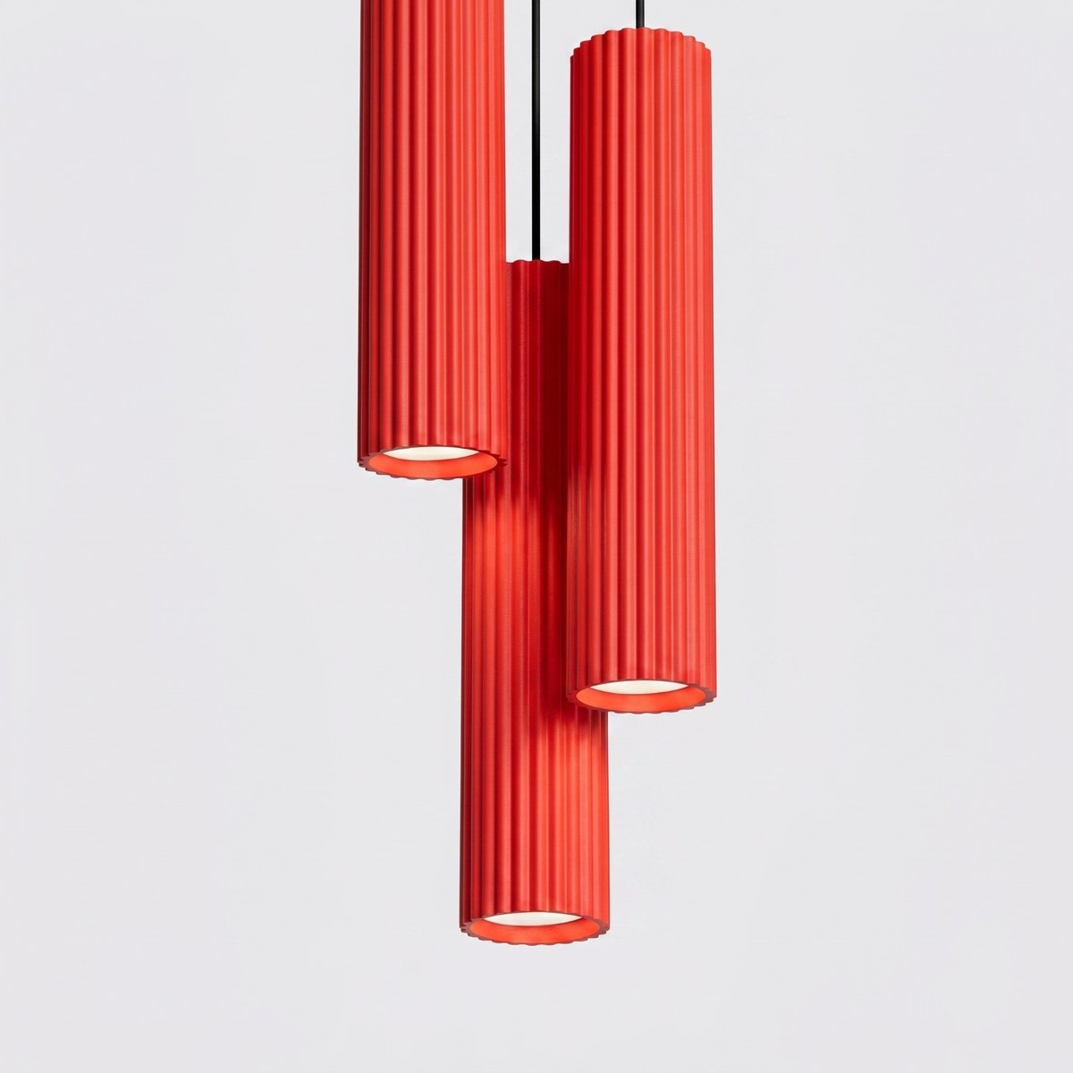 Suspension Aluminium Rouge GU10 3 Karbon rouge, EDEN
