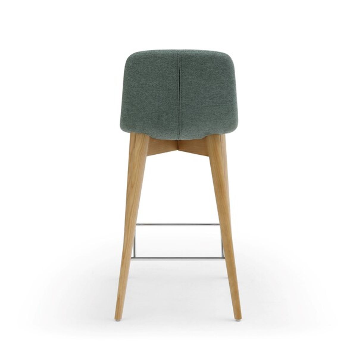 Chaise snack tissu vert Pied en Frêne naturel vert foncé, ZAGO