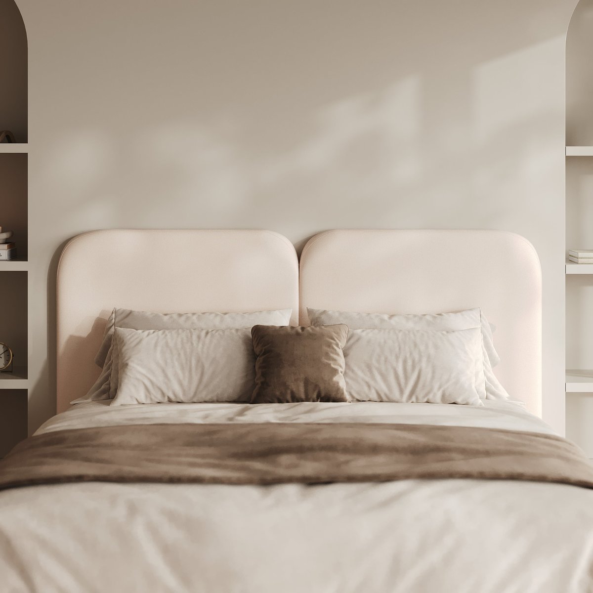 Tête de lit en tissu 160 cm - ETNA blanc, MAISON PAVANE