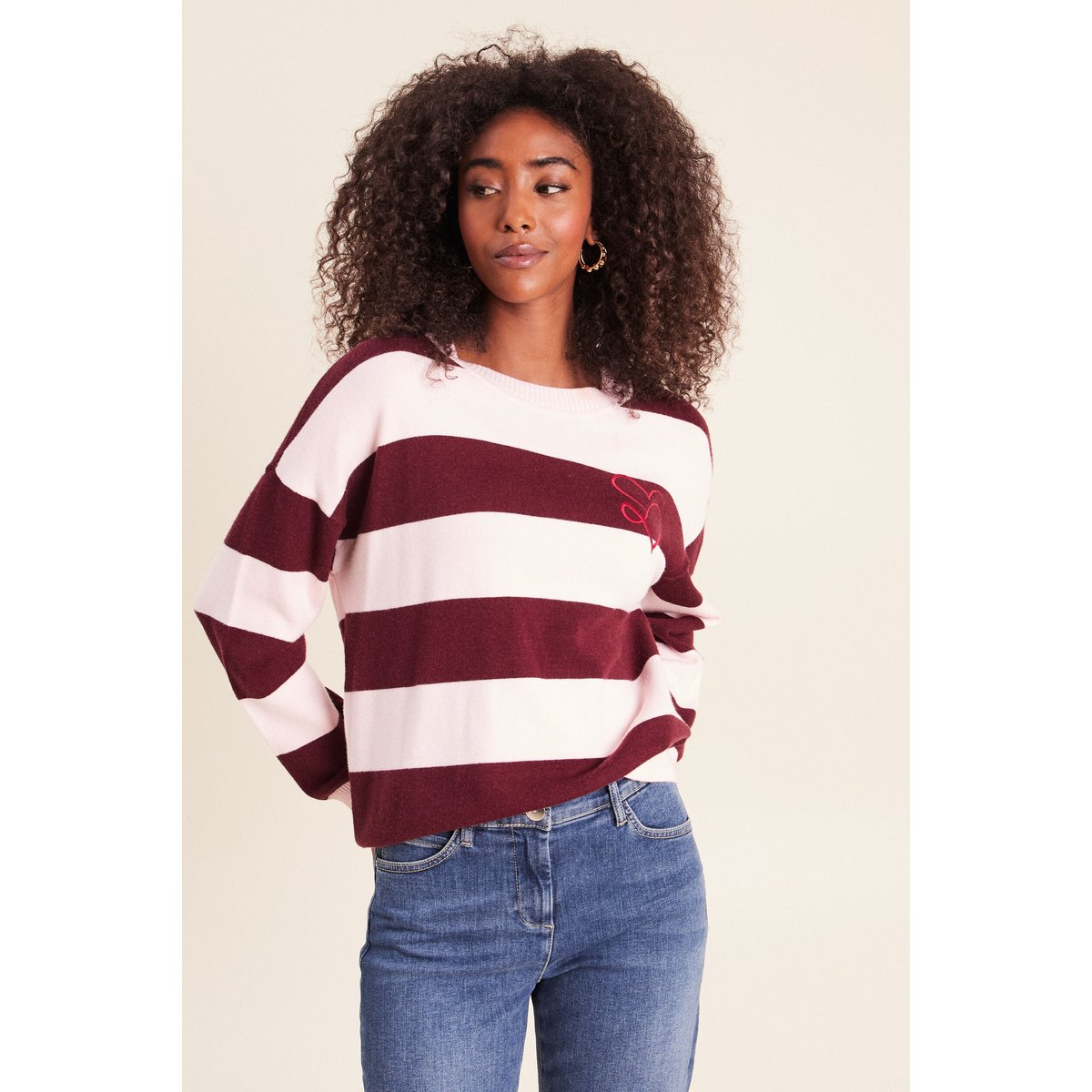 Pull col rond bordeaux, BREAL