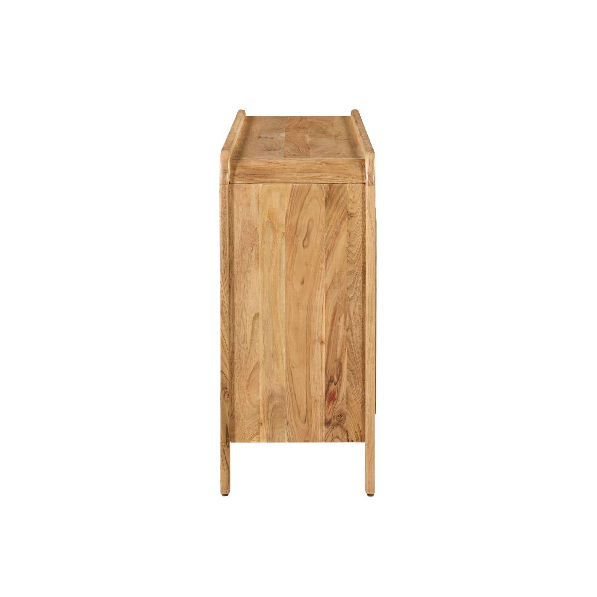 Buffet 4 portes en bois d'acacia CESAR noir, MADE IN MEUBLES