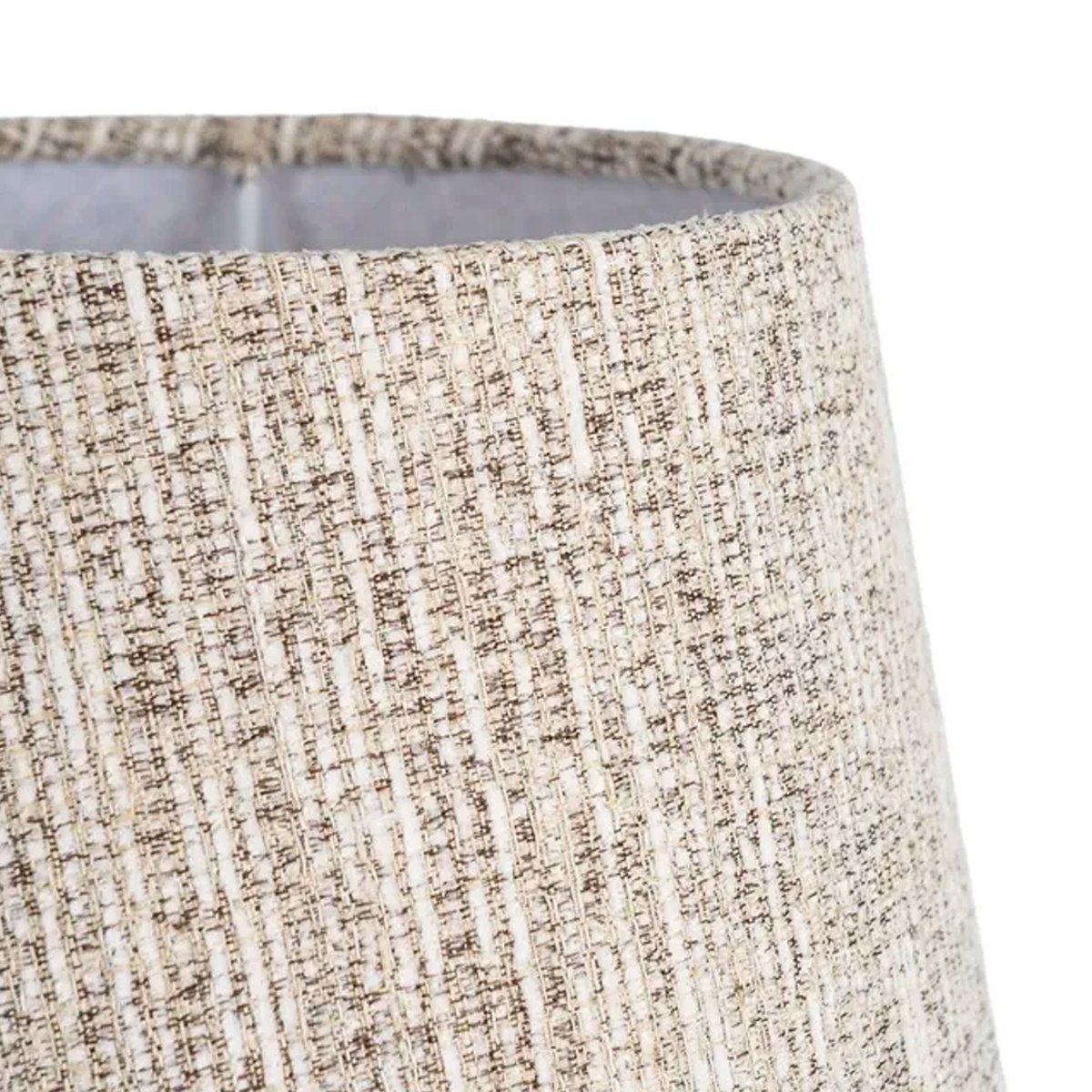Lampe à poser bois noir et abat-jour tissu beige 24x24x47.5cm bois, WADIGA