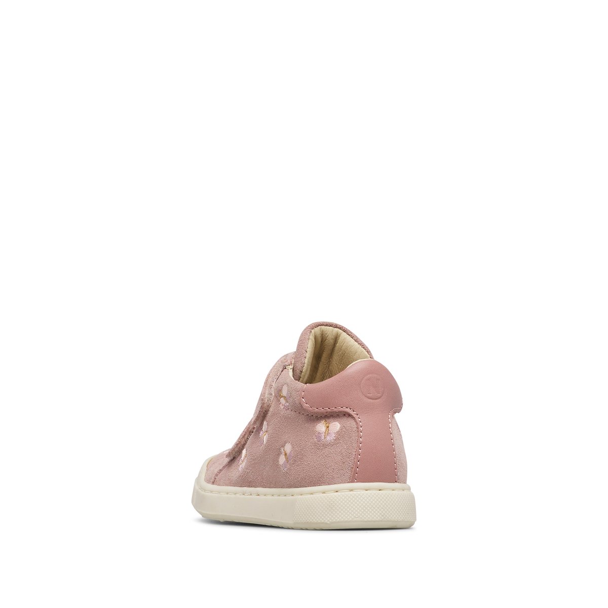 Sneakers en daim avec des papillons LOVAN EMBR.BUTTERFLY VL rose-blanc, NATURINO
