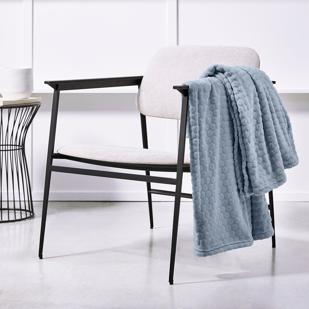 Plaid embossé uni ESSENTIAL gris, TODAY