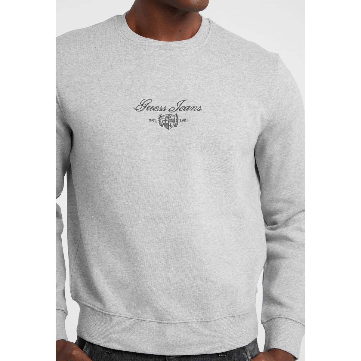 Sweat-Shirt Broderie Avec Logo gris, GUESS JEANS