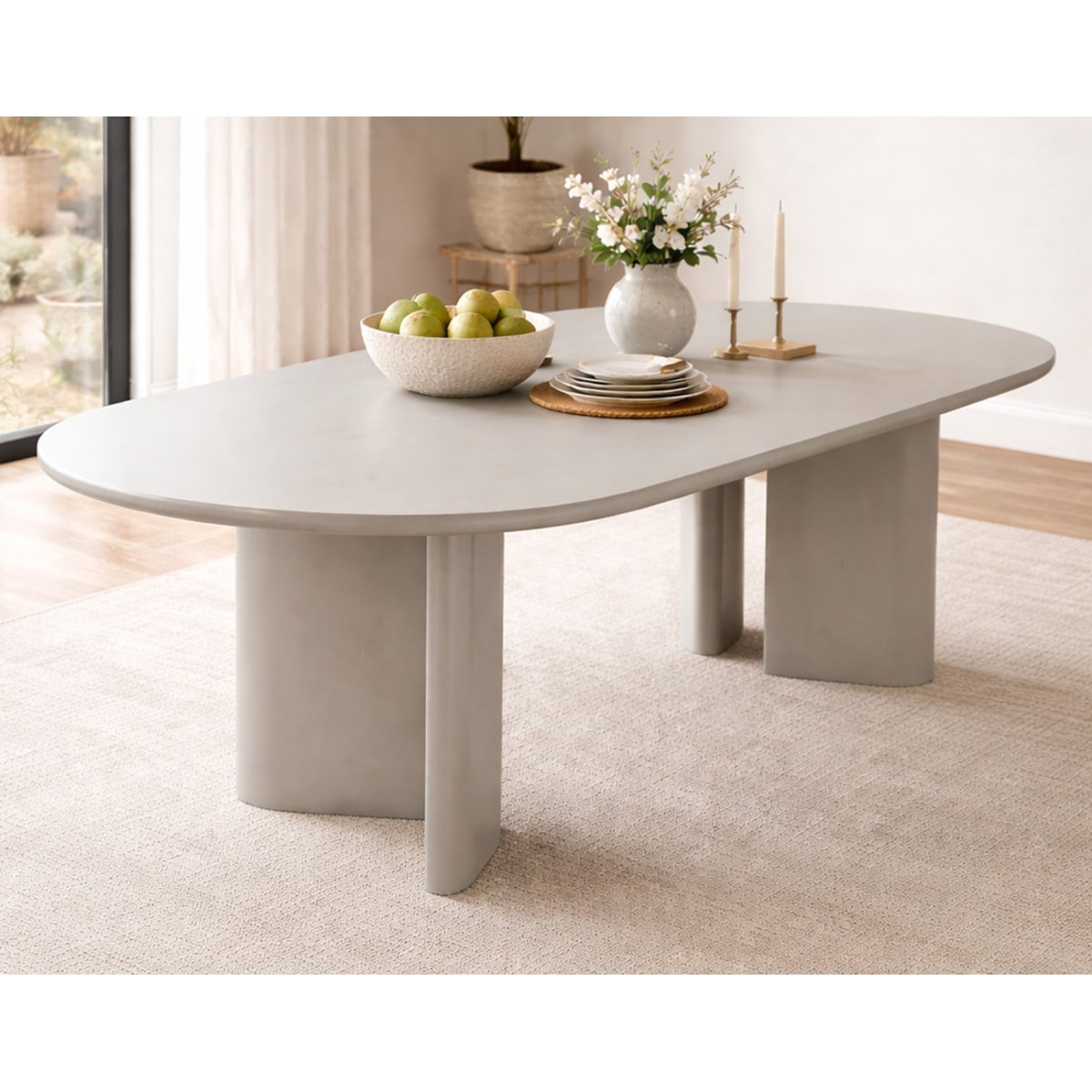 Table à manger ovale, JOYCE sable, BEST MOBILIER