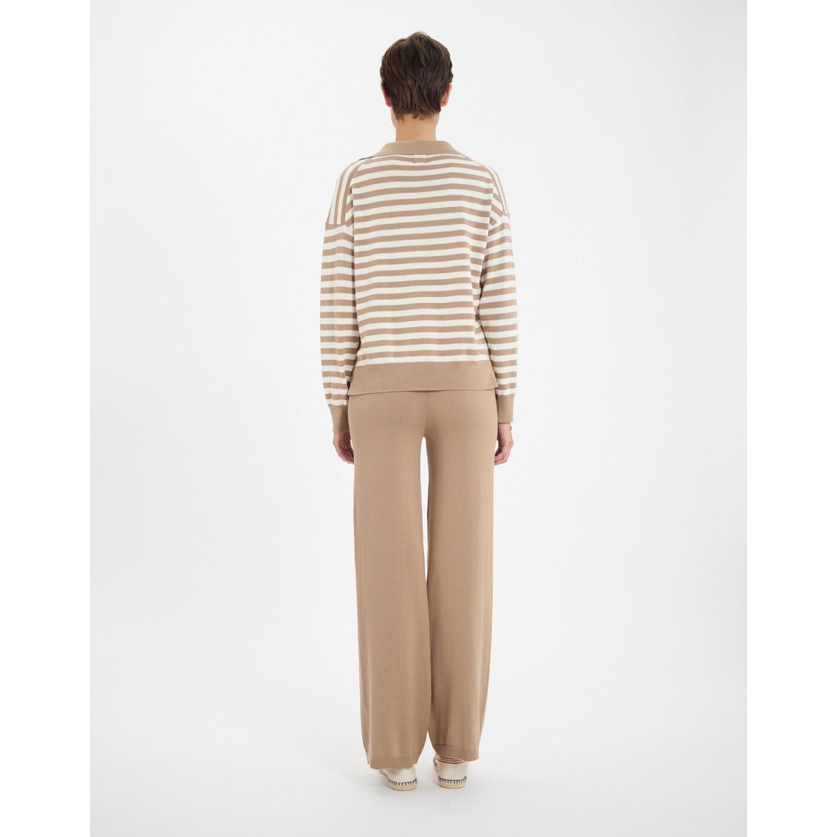 Robe Teo motifs feuilles de chêne beige ecru, INES DE LA FRESSANGE PARIS