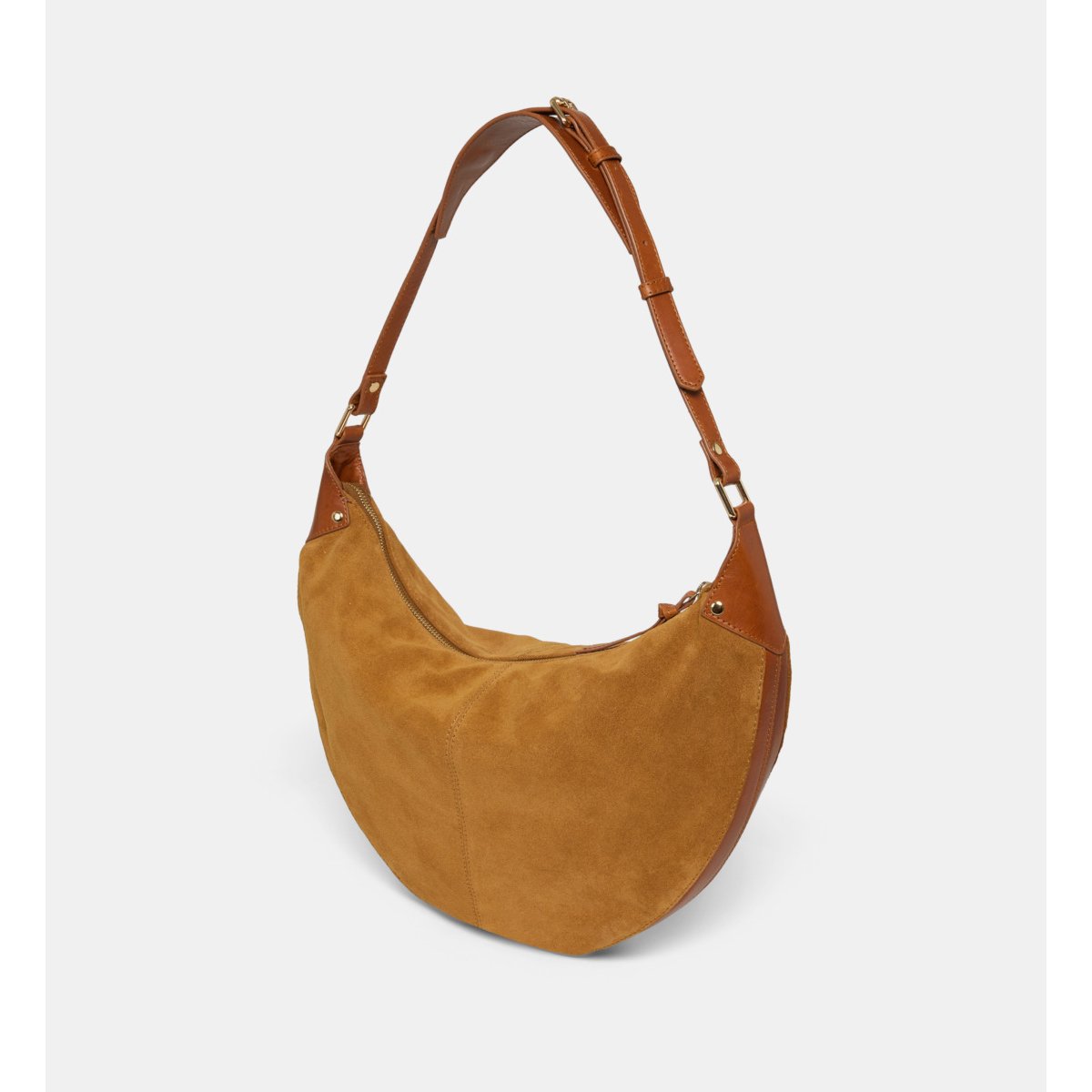 Sac à main hobo roby cuir et daim camel marron, GALERIES LAFAYETTE