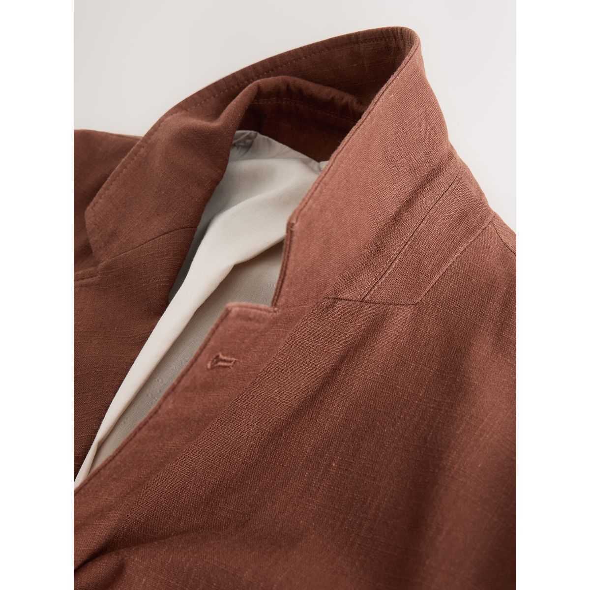 Veste de costume texturée en coton mélangé marron rouille, NEXT