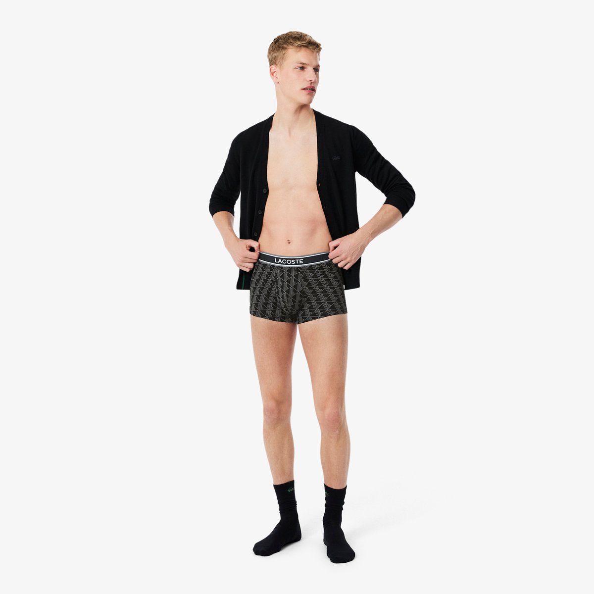 Lot de 3 boxers courts monogramme noir-031, LACOSTE