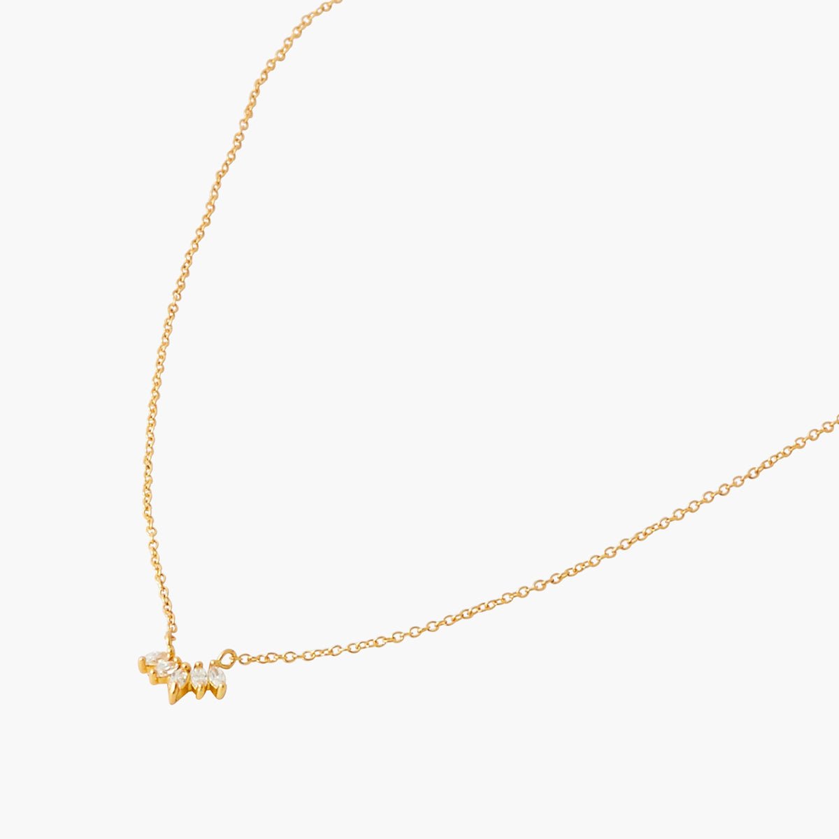 Collier pendentif pétales de zircon - argent garanti 925 doré, BALABOOSTE