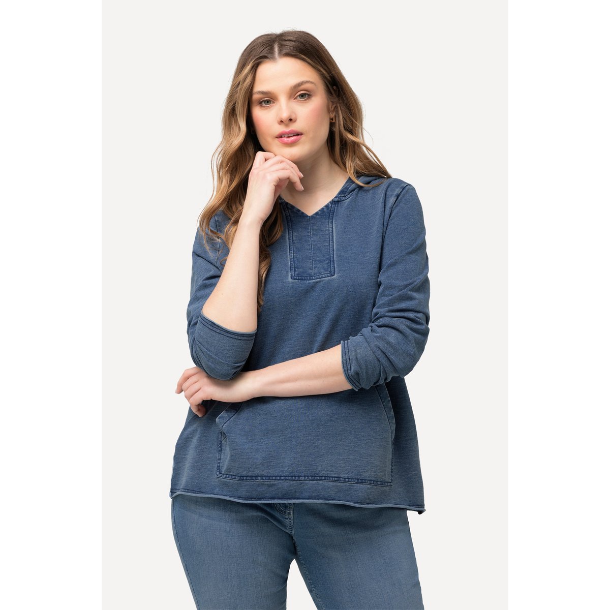 Sweat-shirt à capuche bleu nuit, ULLA POPKEN