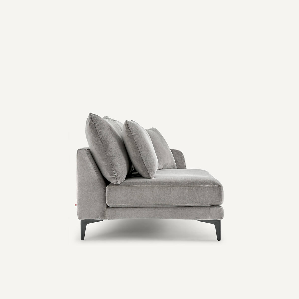 Demi-canapé 2 places en velours stone, MODERNISTE gris souris, EMMANUEL GALLINA X AM.PM
