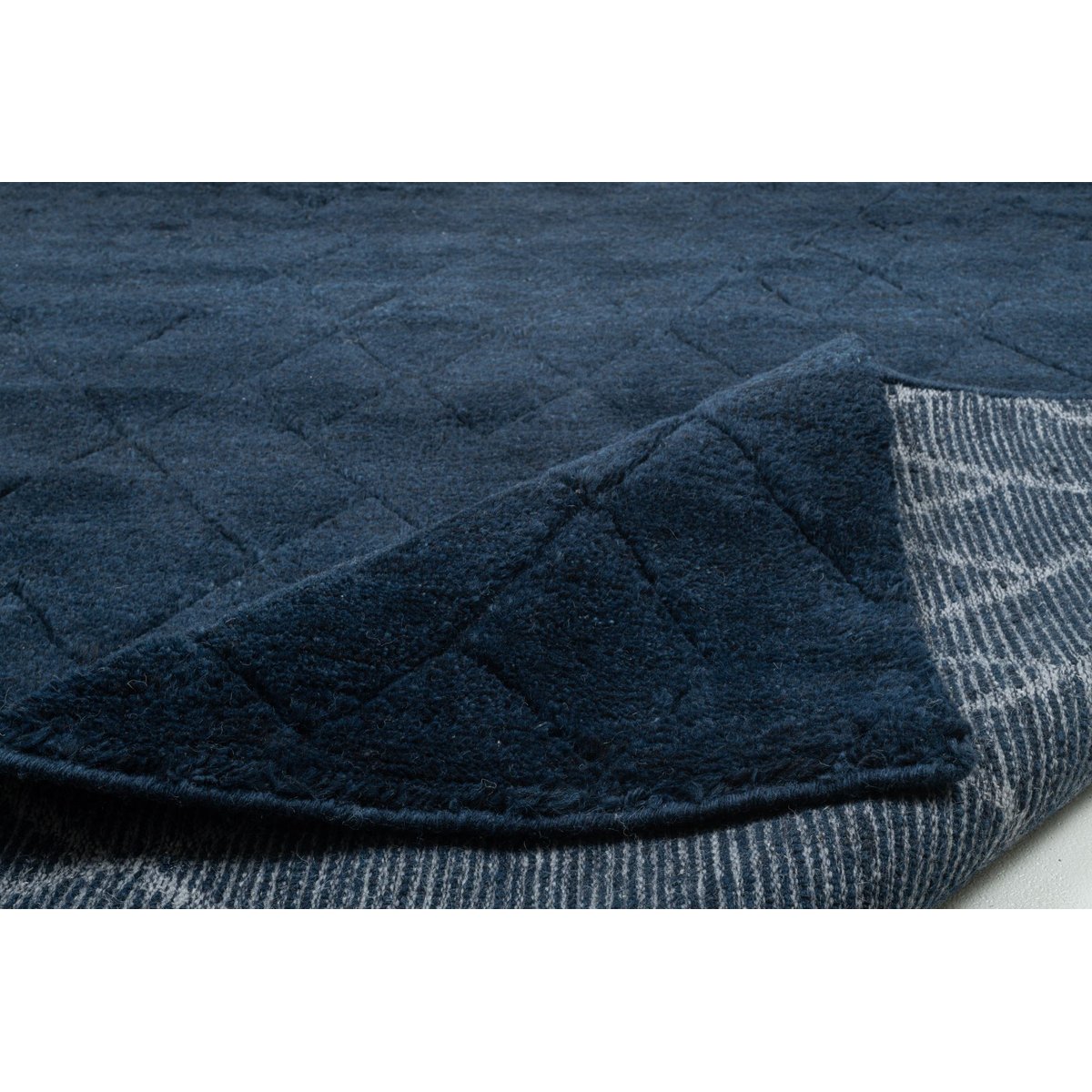 Tapis en laine vierge noué à la main bleu, THEKO