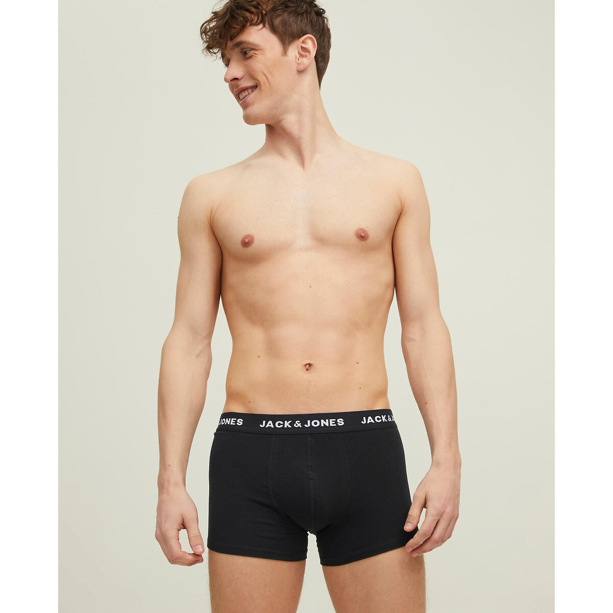 Lote de 10 boxers lisos preto liso, JACK & JONES
