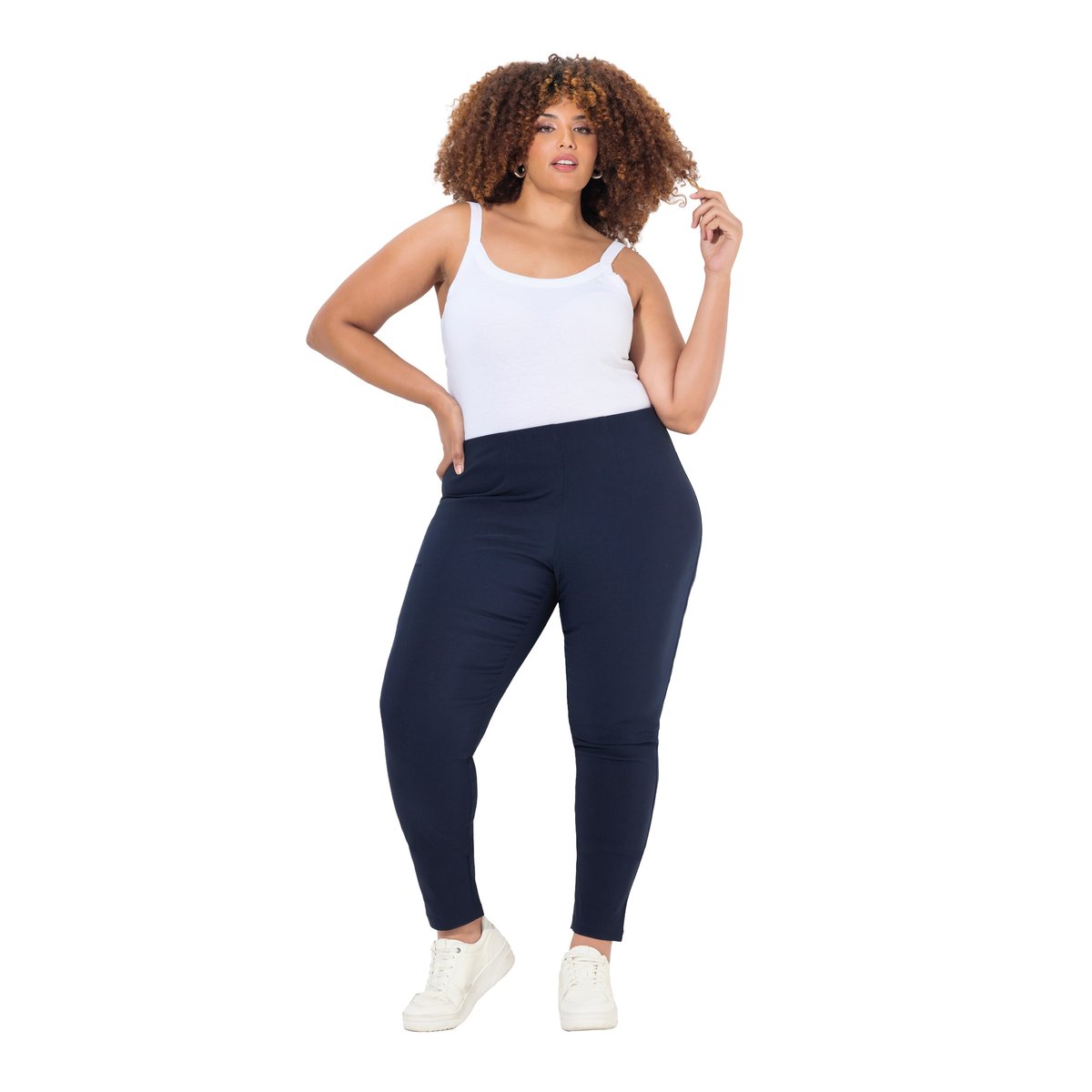 Pantalon Sienna, bengaline, coupe étroite bleu foncé, ULLA POPKEN