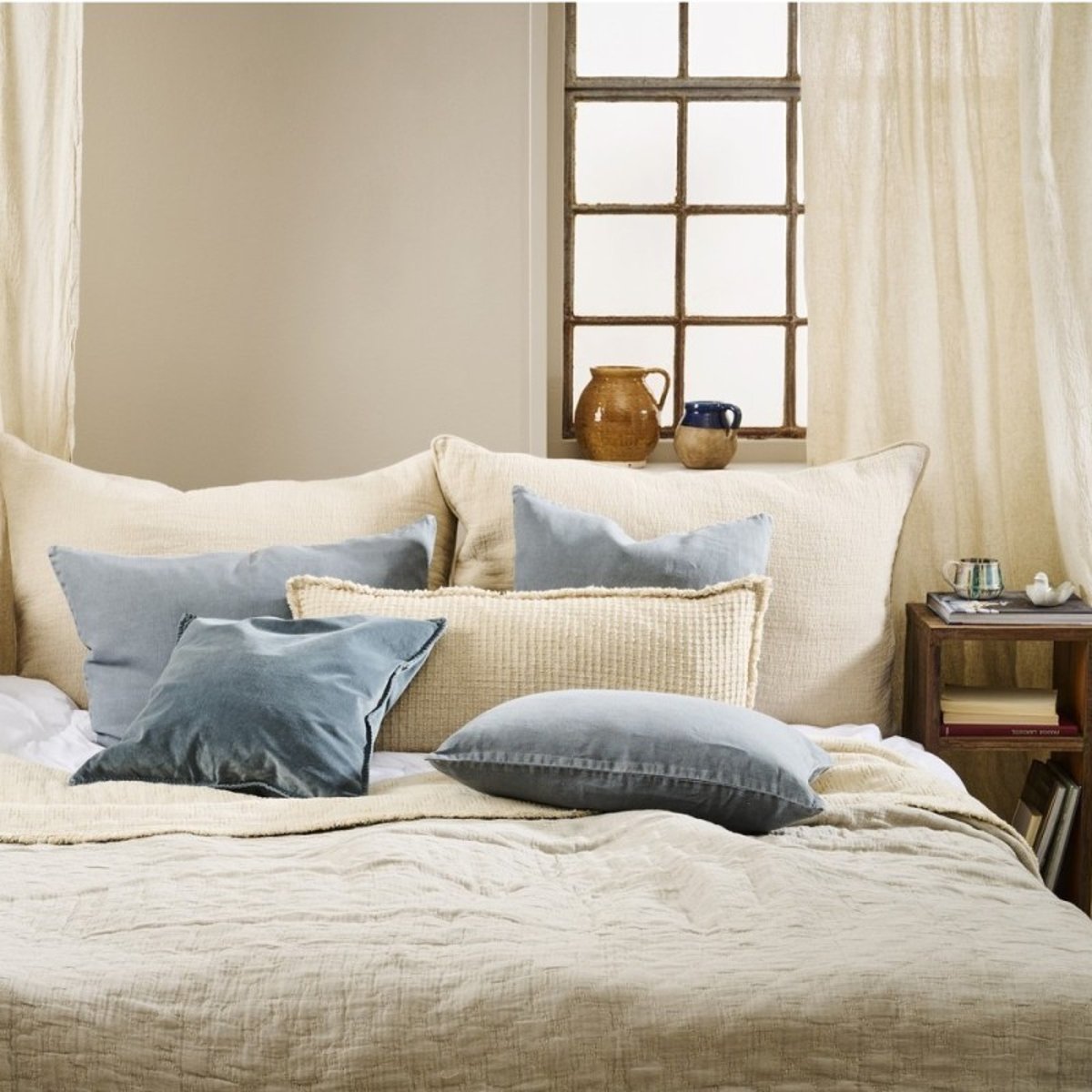 Housse de coussin lin bleu poudré, IB LAURSEN