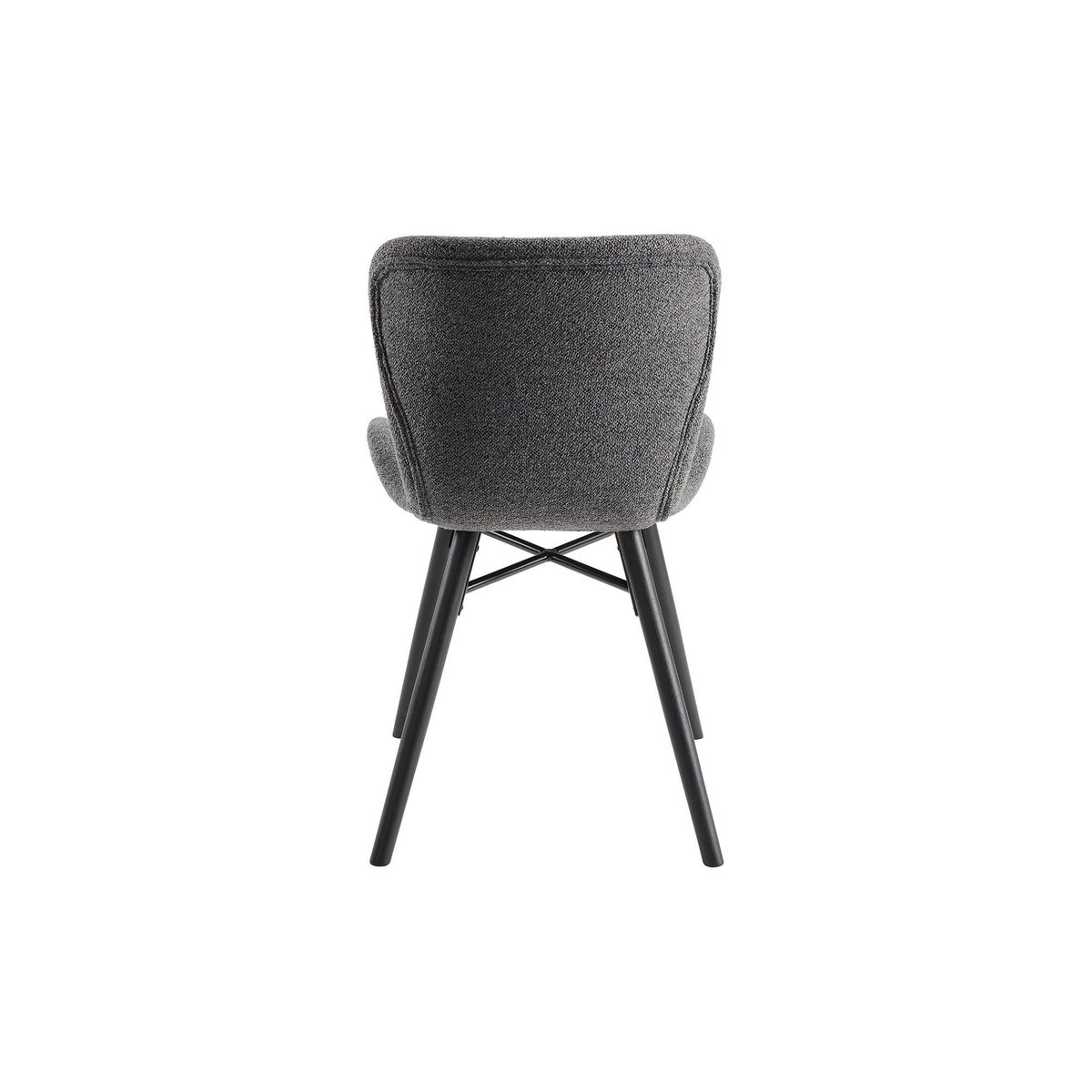 Chaises tissu bouclette gris anthracite et bois chêne (lot de 2) - MATILDA gris, HELLIN, DEPUIS 1862