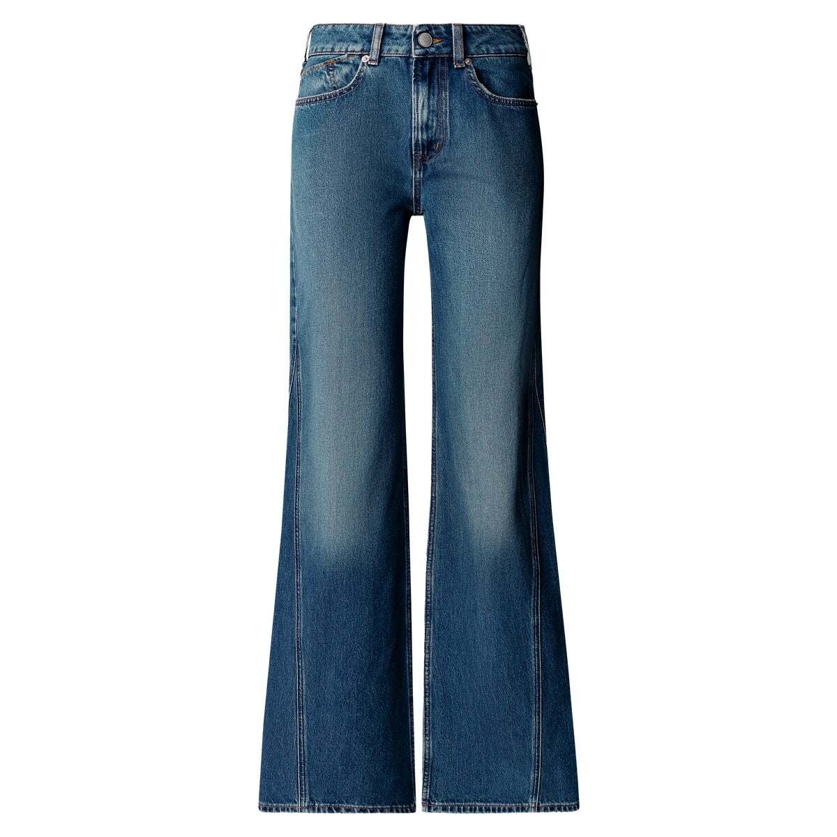 Belle - Jean Coupe Évasée, Taille Haute 12 oz bleu rigide denim, PEPE JEANS