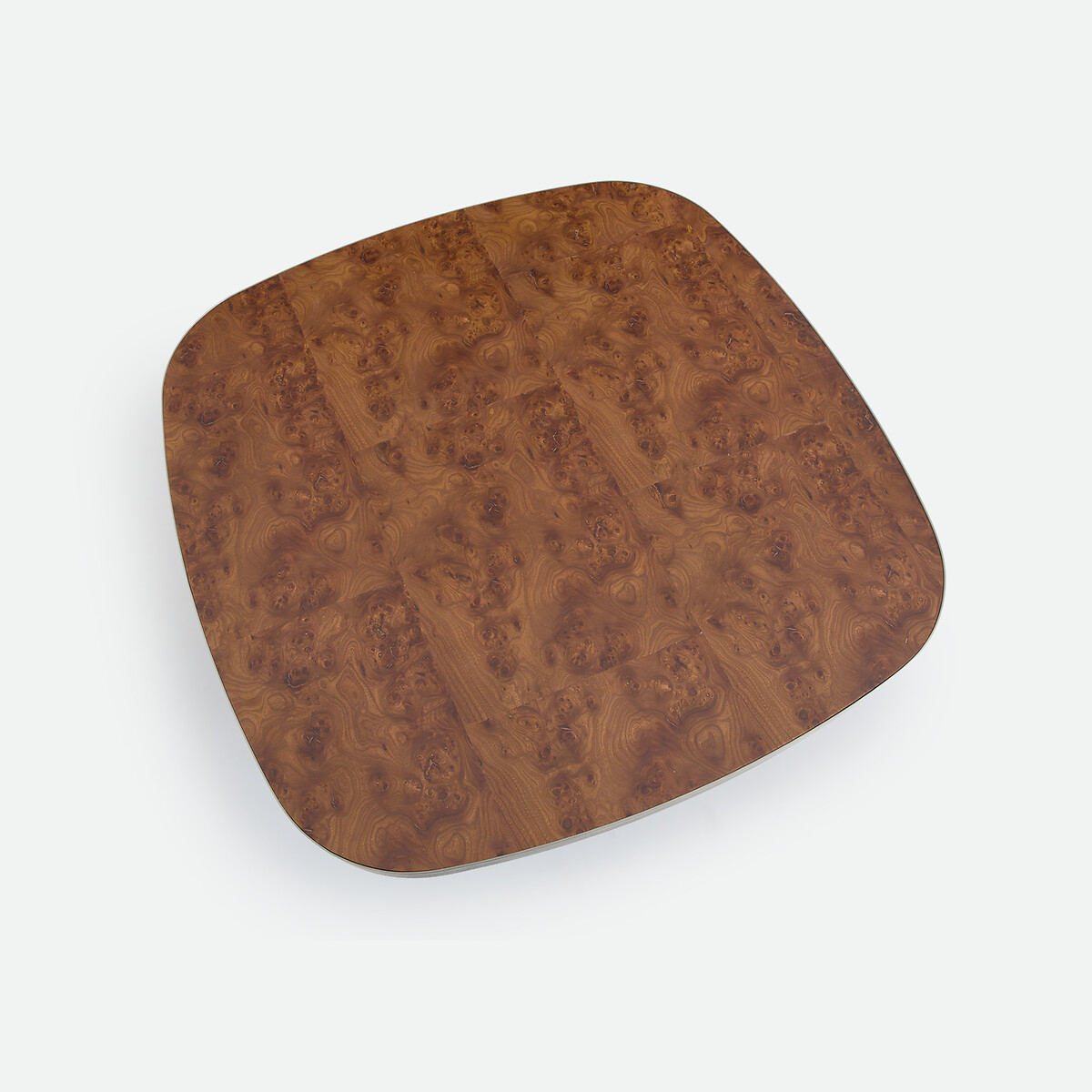Mesa de centro, tablero de chapa de olmo rizado, diámetro de 100 cm, PAULA bronce , LA REDOUTE INTERIEURS
