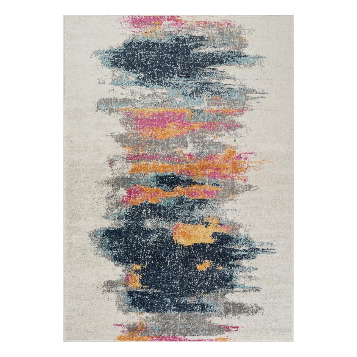 Tapis art abstrait - LYN3 DESI Couleurs vives bleu, rose, multicolore, UN AMOUR DE TAPIS