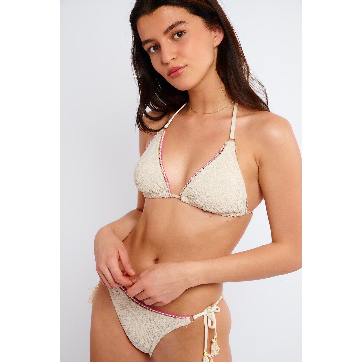 Haut de maillot triangle GLEO - CROCHET ecru, BANANA MOON
