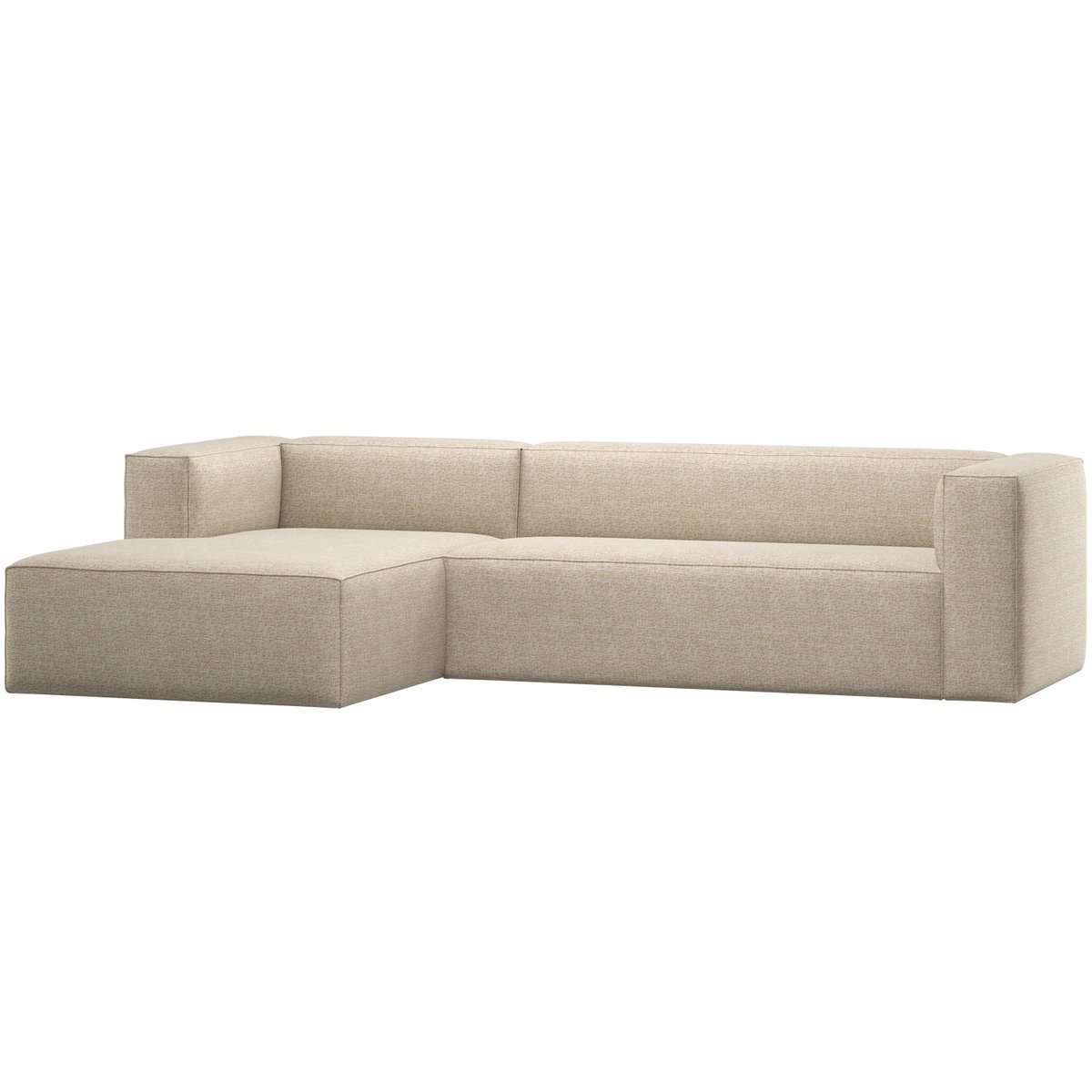 Canapé d'angle gauche en velours cotelé L305 cm - BEAN beige, WOOOD