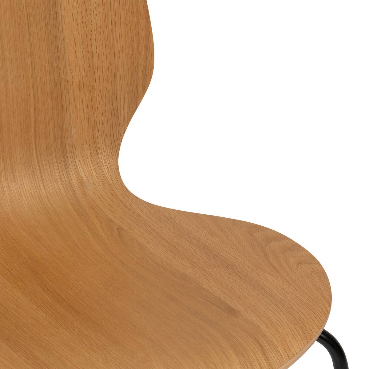 Chaise empilable placage bois OURO beige, ATMOSPHERA