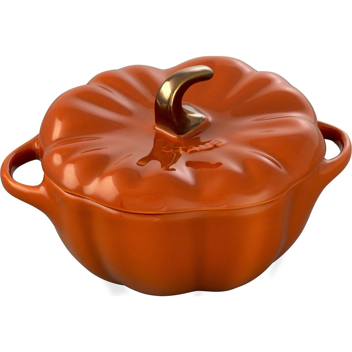 Cocotte citrouille 12 cm céramique cannelle, STAUB