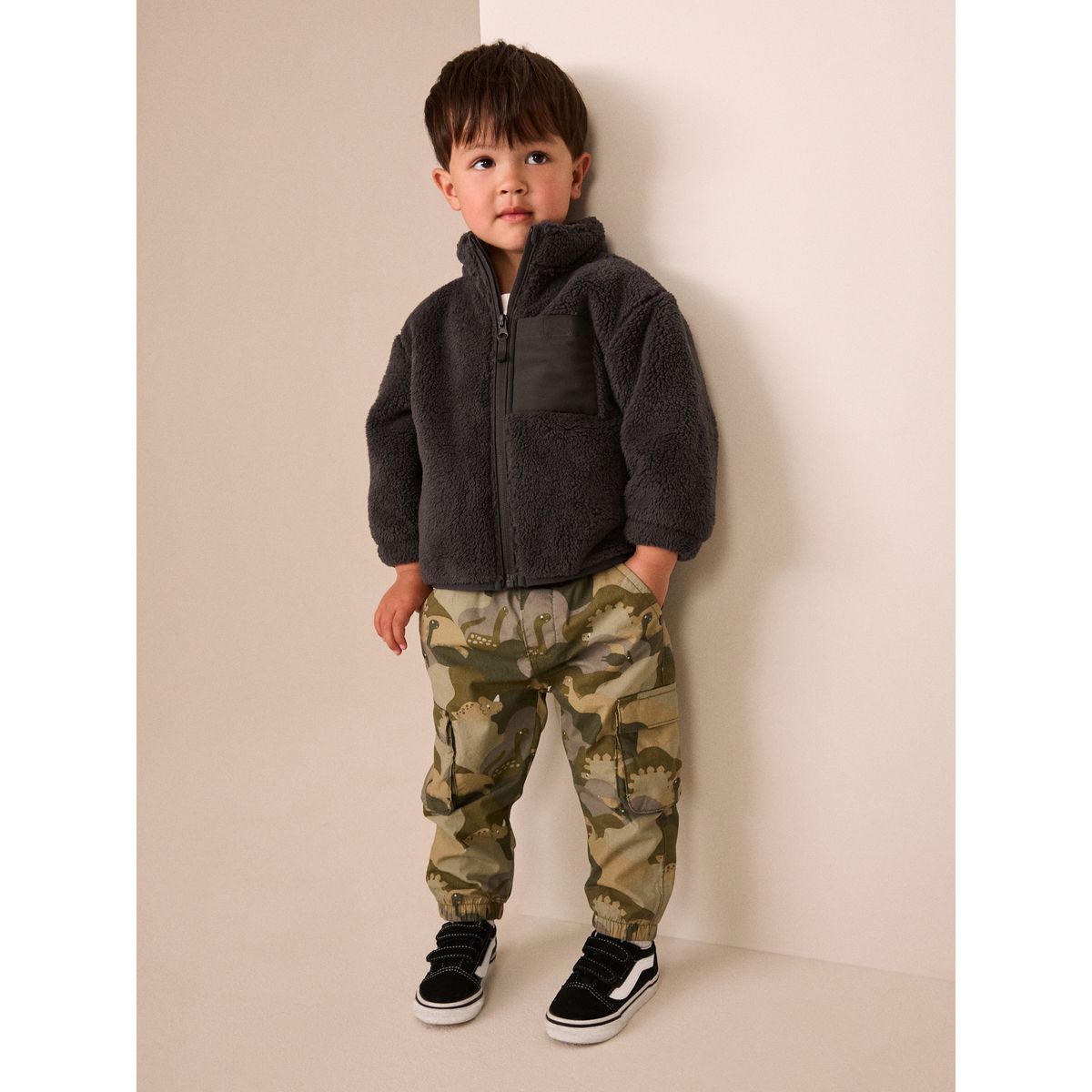 Pantalon cargo doublé camouflage, NEXT