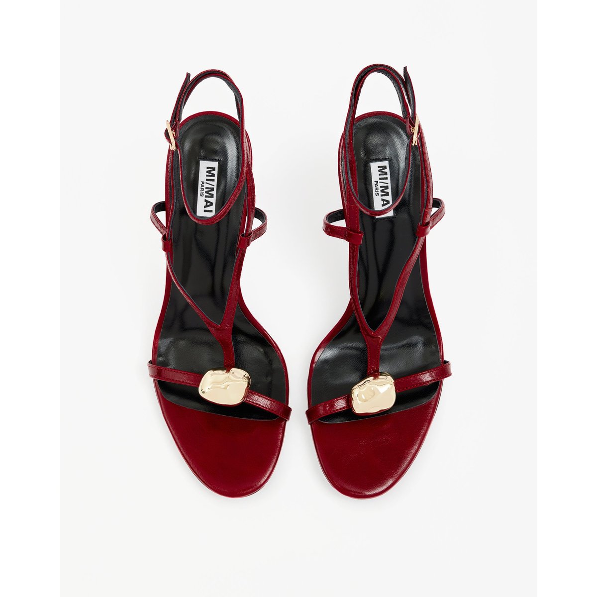 Sandales à bout rond et bijou doré TERRENCE rouge, MI MAI