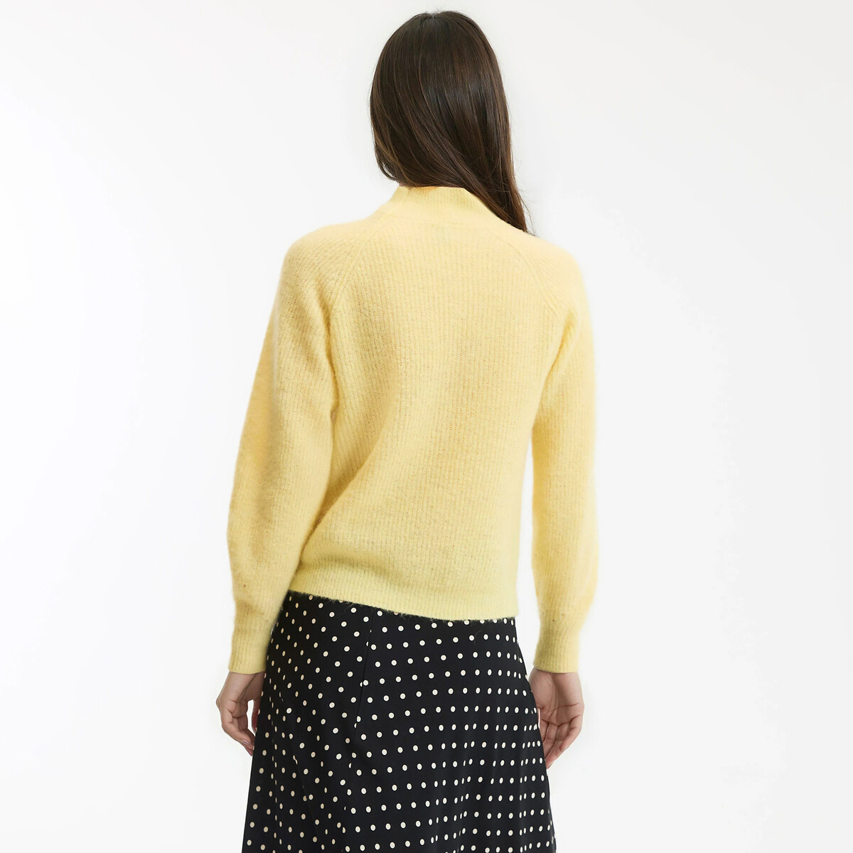 Pull col montant alpaga mélangé Signature ARISTIDE jaune, LA REDOUTE COLLECTIONS