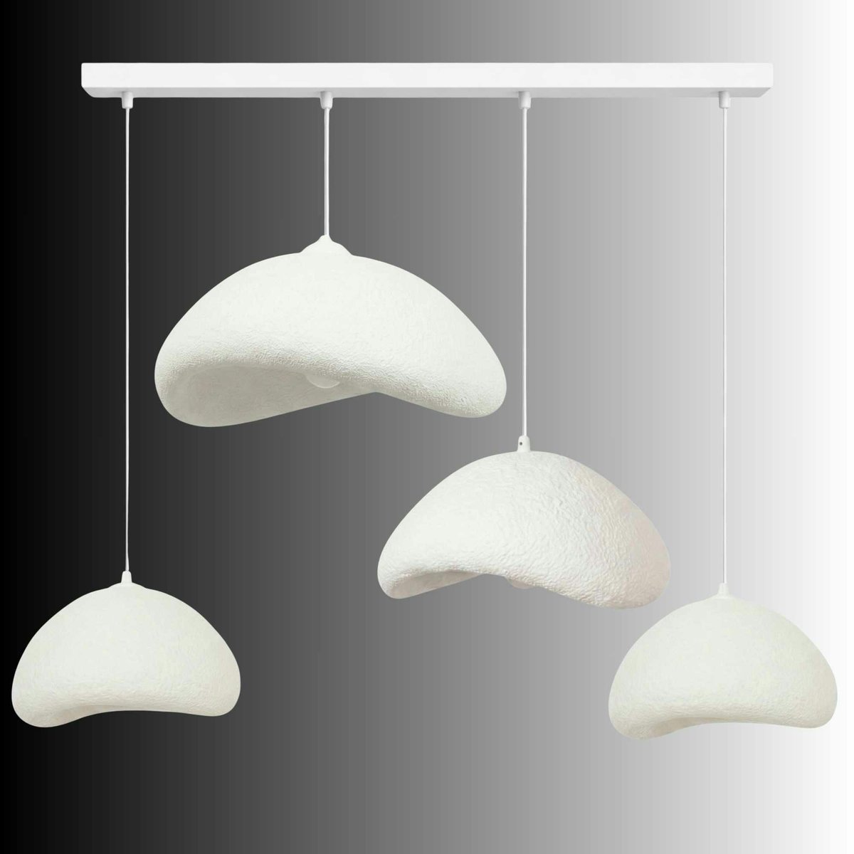 Suspension 4 lampes ajustables L150 cm NOXIS blanc, PIER IMPORT