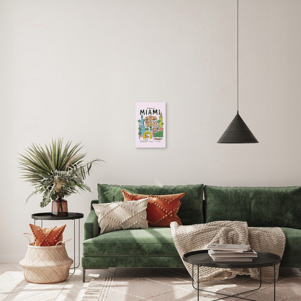 Tableau Sur Toile Miami Vintage ILLUSTRATION tableaux sur toile-multicolore, CEANOTHE
