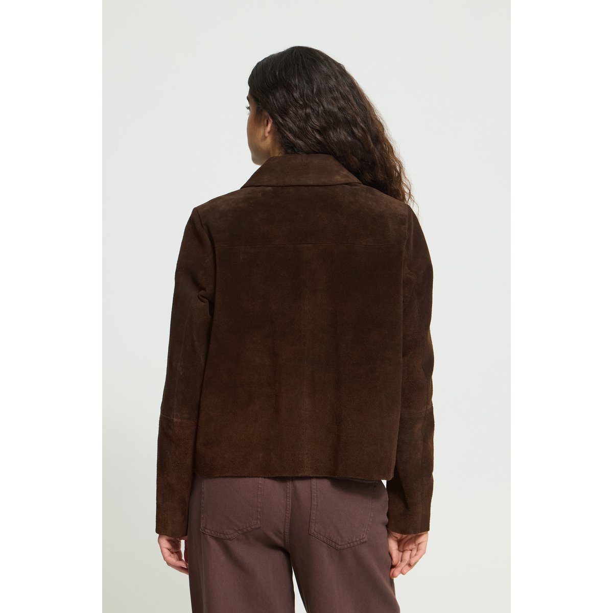 Veste en cuir marron coffee bean, ICHI