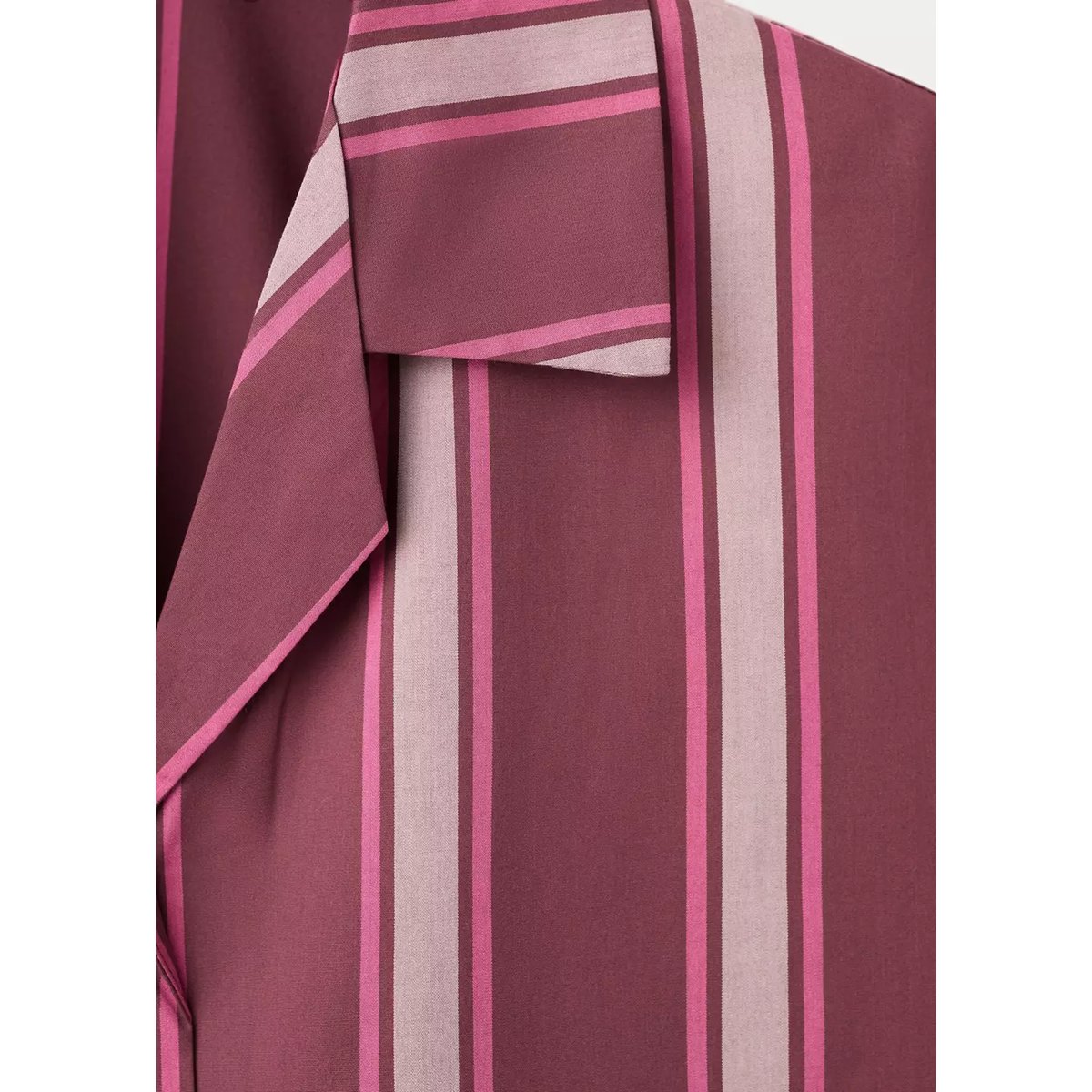 Chemise de pyjama à manches courtes motifs rayés fuchsia, MANGO