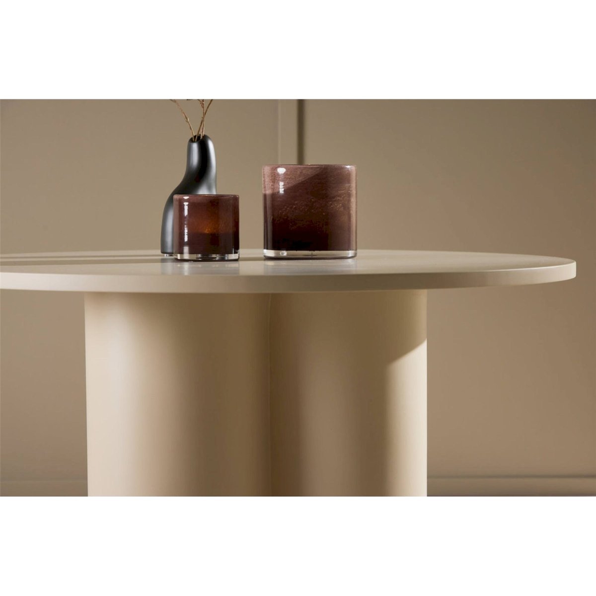 Table basse ronde sculpturale en bois CONVALDER bois foncé, RECOLLECTION