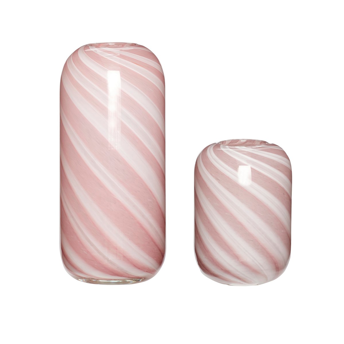 Vase en verre CANDY rouge pâle, HUBSCH
