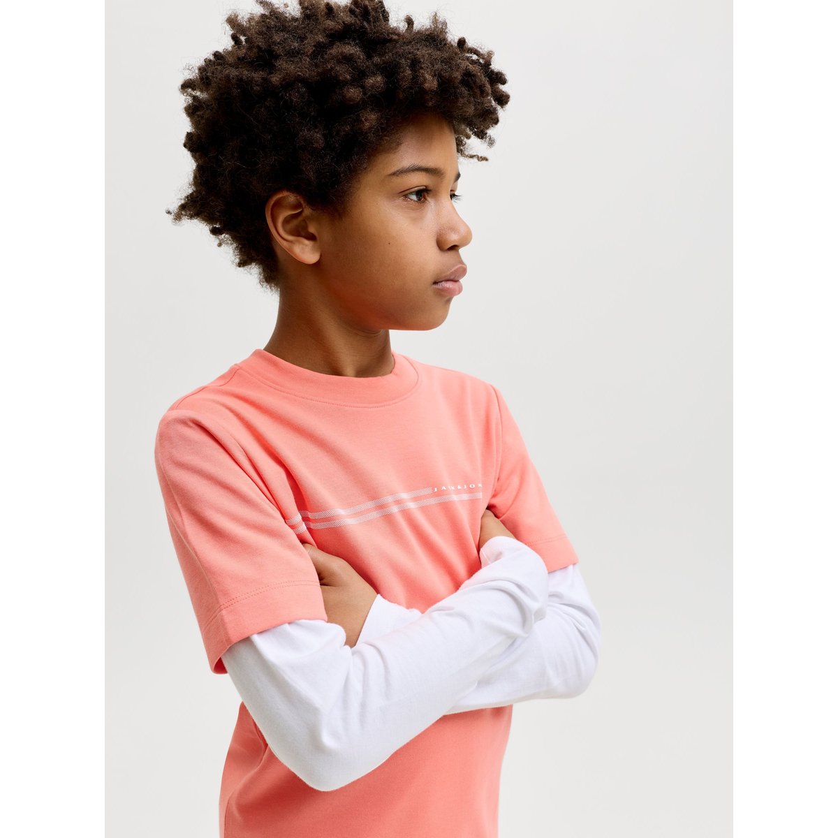 T-Shirt persimmon, JACK & JONES JUNIOR