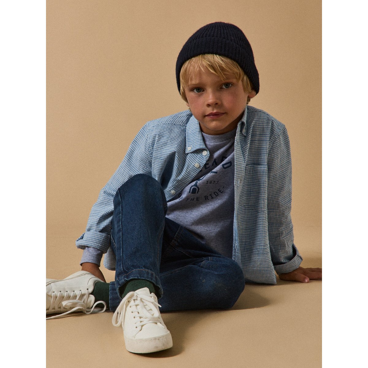 Chemise  Vichy bleu, CYRILLUS
