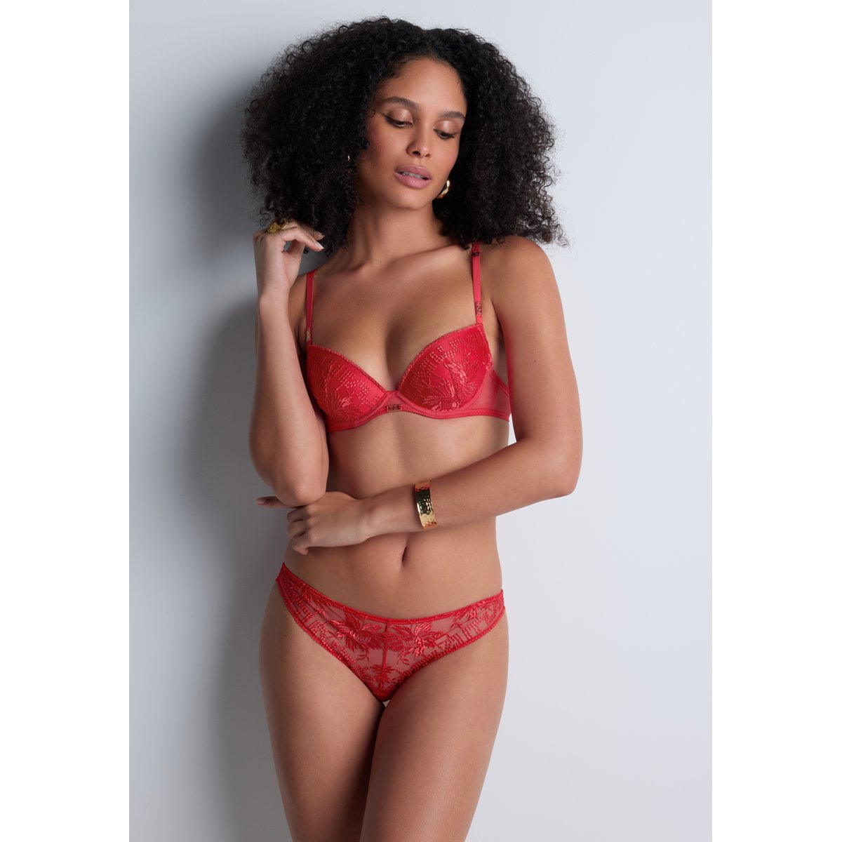 Soutien-gorge Push-up coques Rules of attraction rouge, AUBADE
