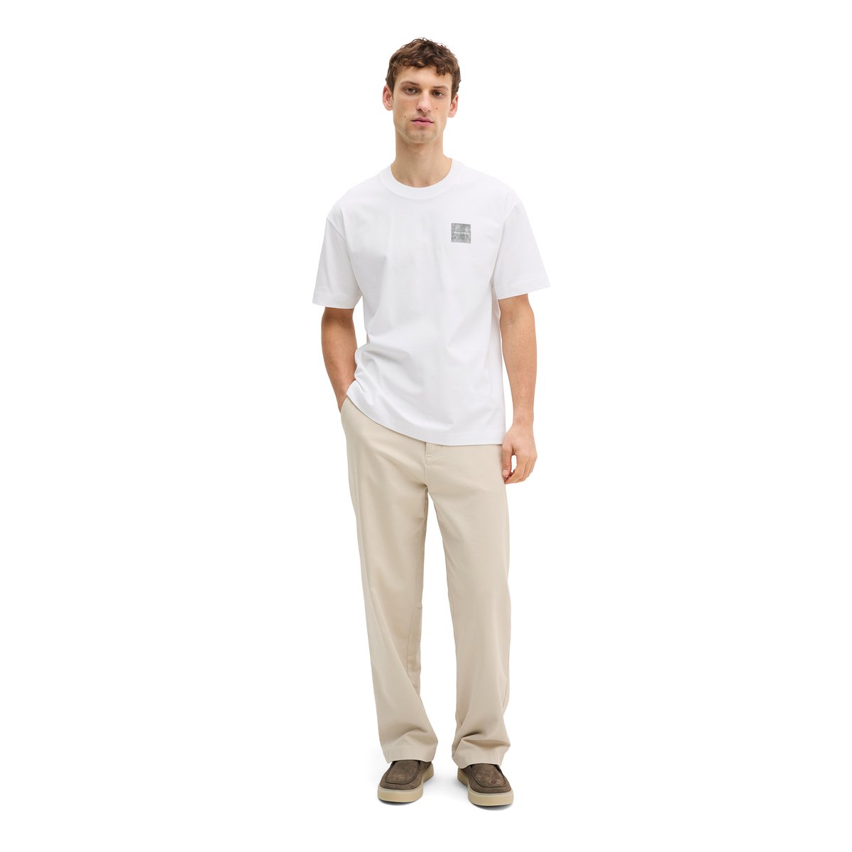 T-shirt relaxed avec impression dans le dos blanc, MARC O'POLO