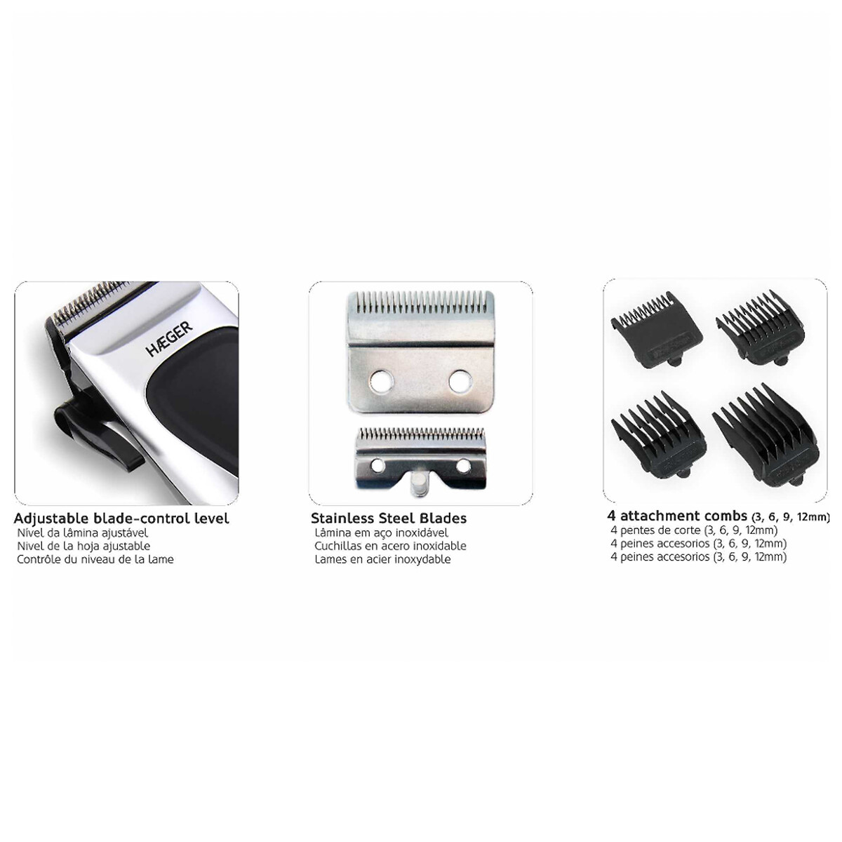 Aparador de cabelo Styler, HAEGER preto/cinzento, HAEGER