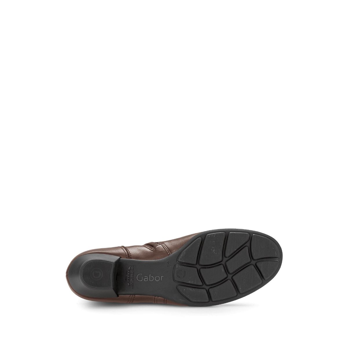 Bottines en cuir lisse à talon décroché marron, GABOR
