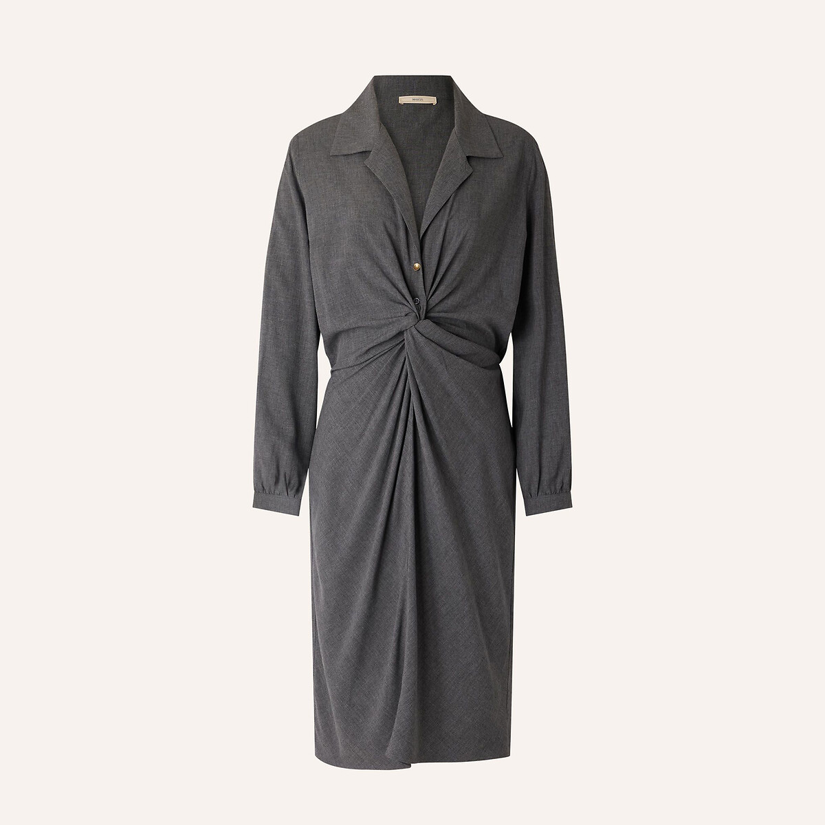 Mid-Length Shift Dress with Long Sleeves 90003442, SESSUN