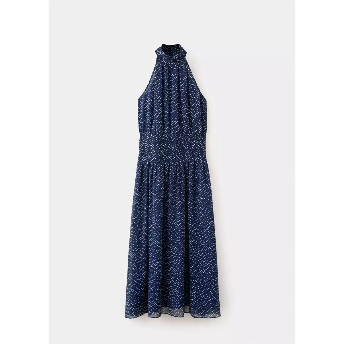 Robe halter à pois bleu, MANGO
