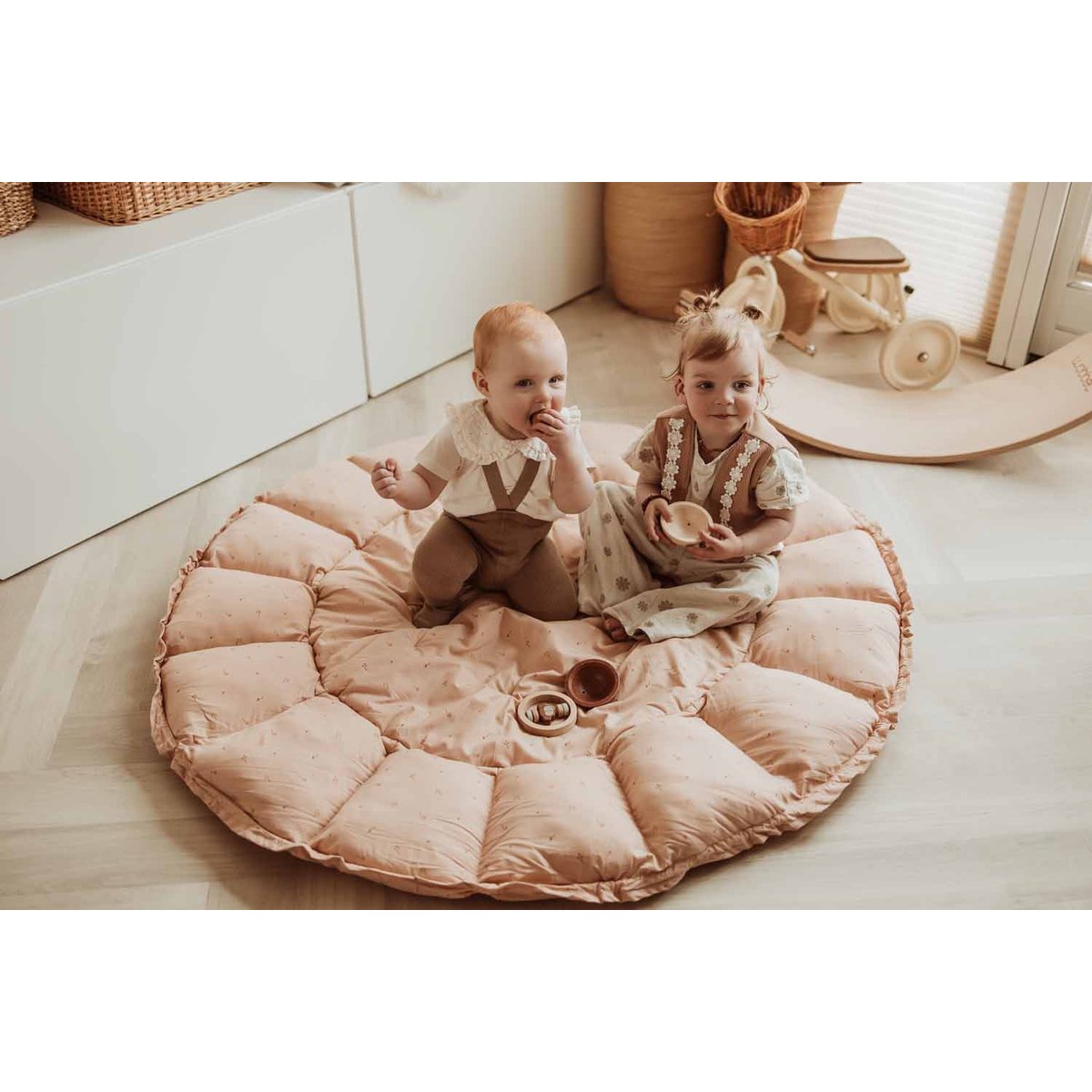 play&go - tapis d´éveil & cocon organic - fleuri rose, PLAY ET GO