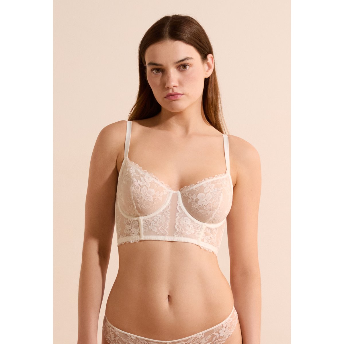 Soutien-gorge bustier avec broderie HERITAGE ecru, ETAM