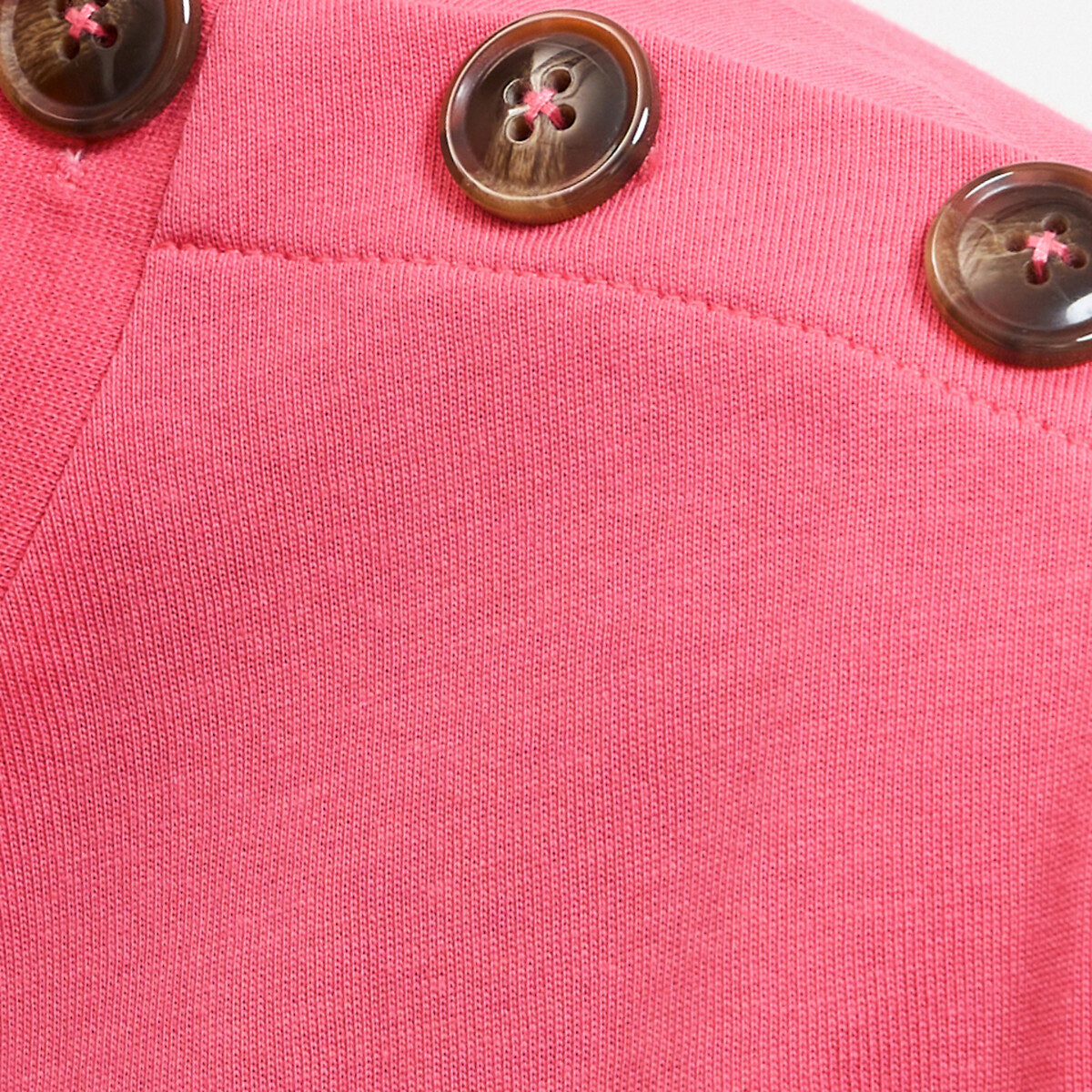 Robe T-shirt courte à boutons épaules rose, LA REDOUTE COLLECTIONS