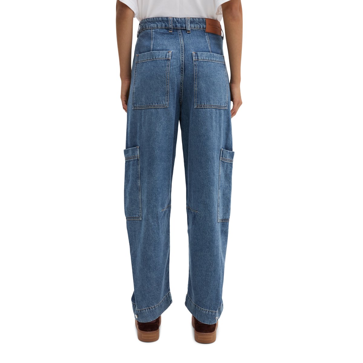 Jeans modèle Lara cargo barrel en mélange Lyocell-Organic-Cotton bleu, MARC O'POLO